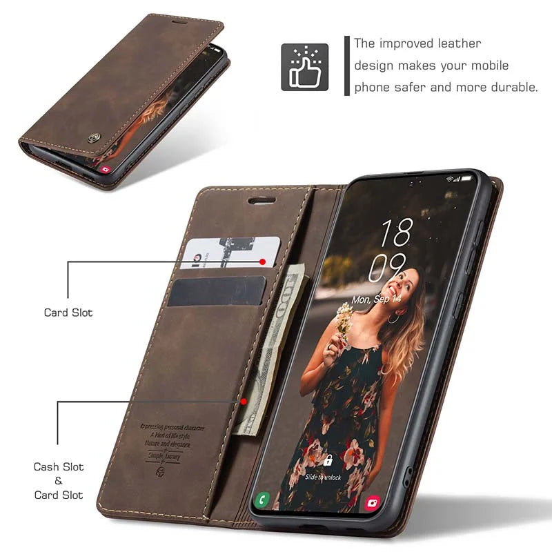 Retro Wallet Case For Galaxy S22 5G