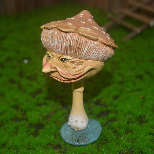 Funny Face Mushroom Garden Statue