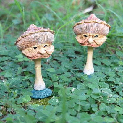 Funny Face Mushroom Garden Statue