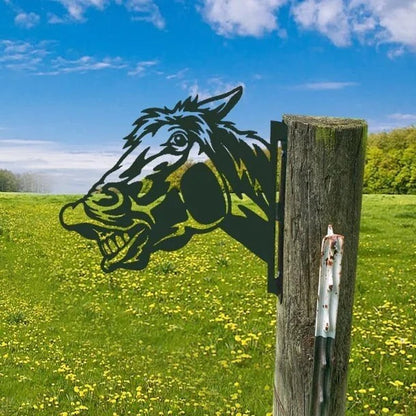 Farm Peeping Animal Metal Art