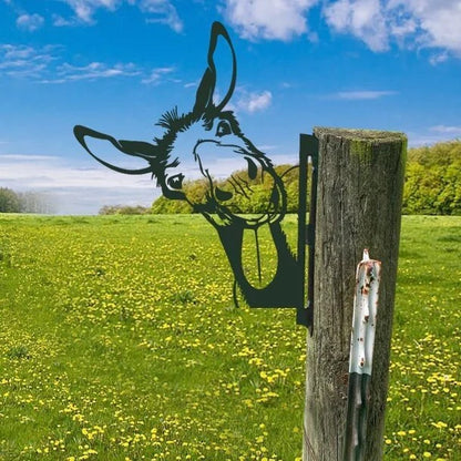 Farm Peeping Animal Metal Art