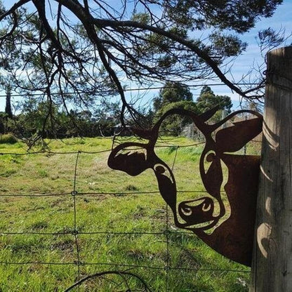 Farm Peeping Animal Metal Art