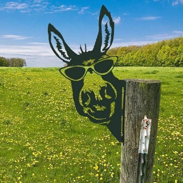 Farm Peeping Animal Metal Art