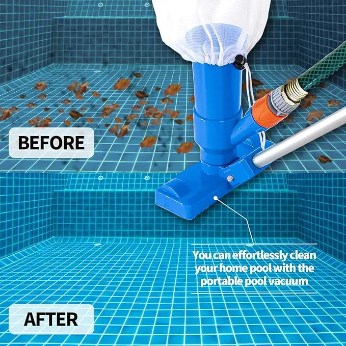 Portable Pool Vacuum with Brush & 48" Pole