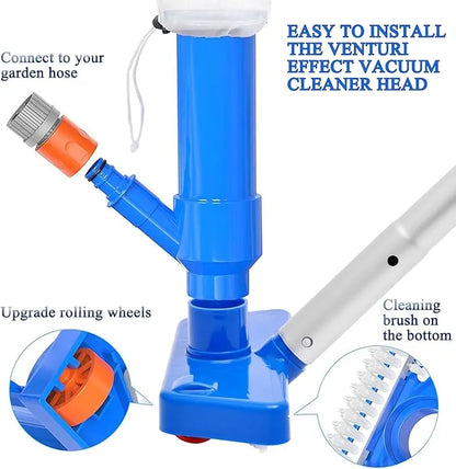 Portable Pool Vacuum with Brush & 48" Pole