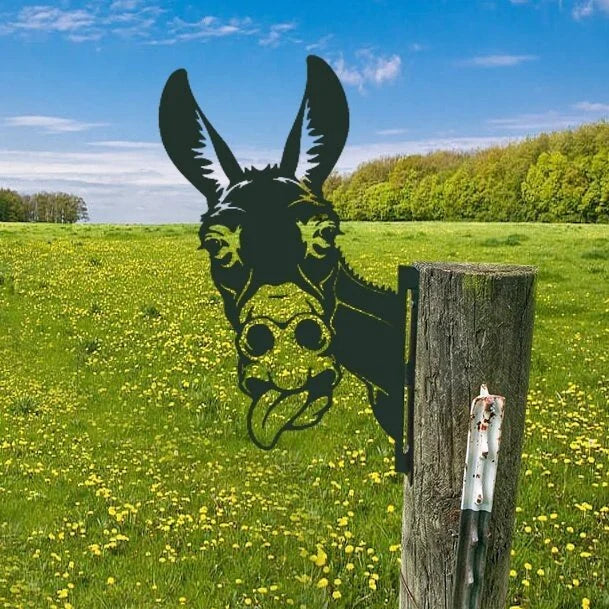 Farm Peeping Animal Metal Art